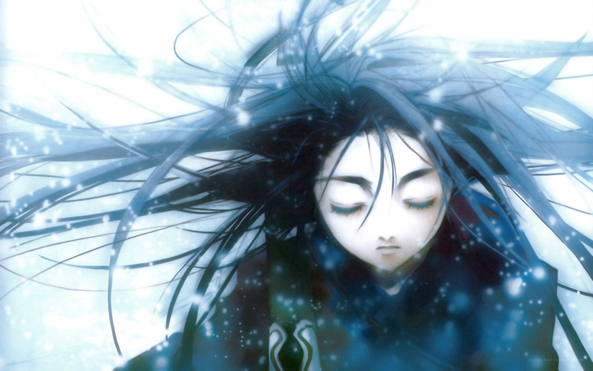 anime character in snow