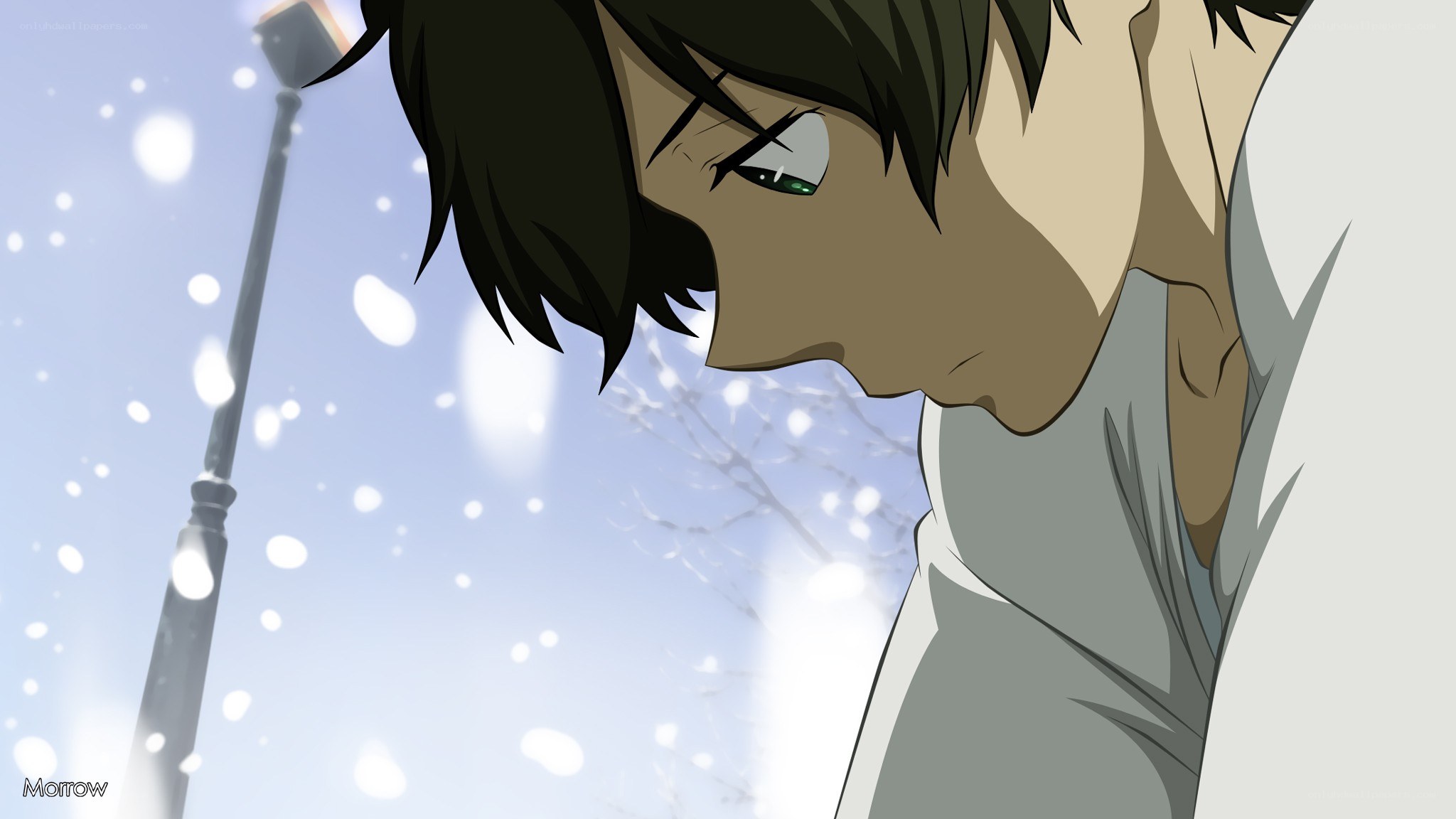 anime character in snow