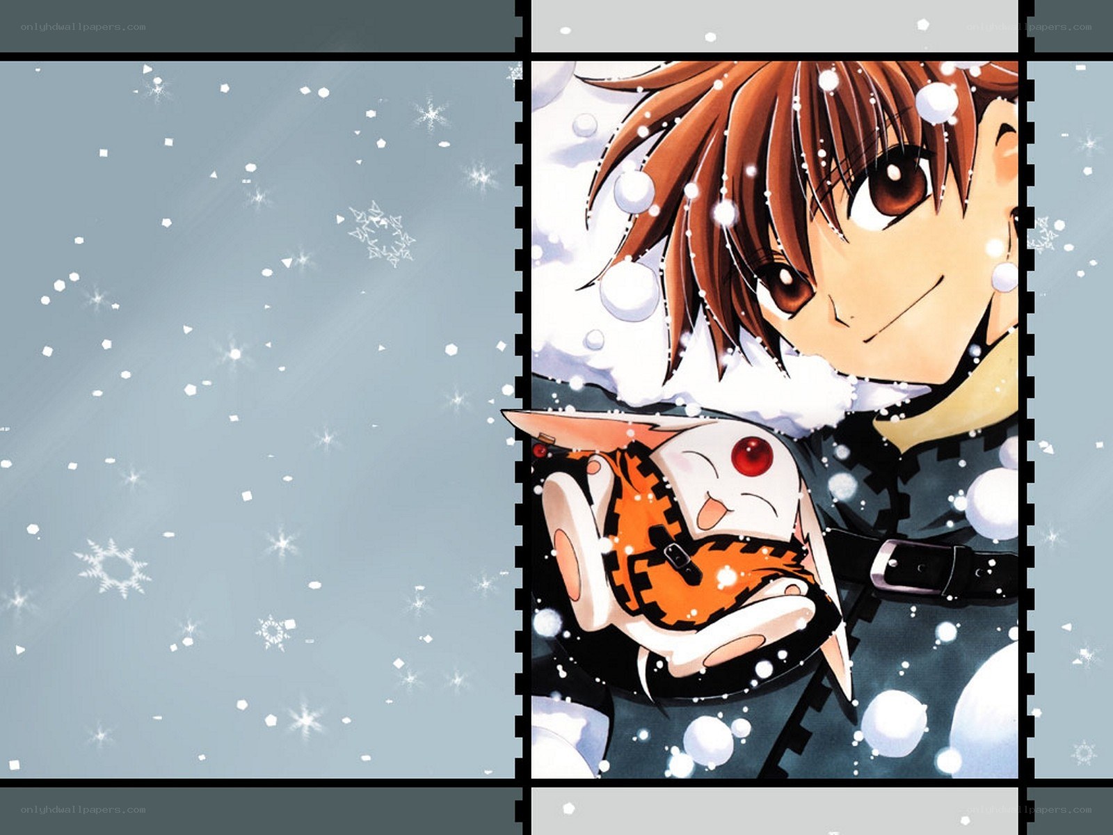 anime character in snow