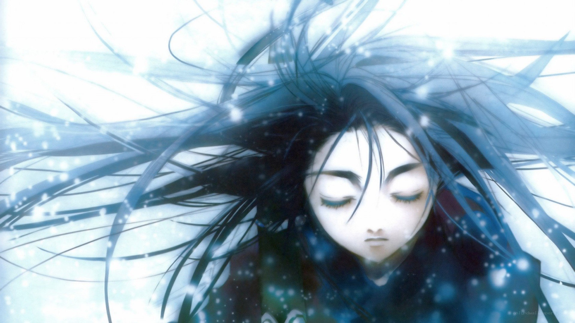 anime character in snow