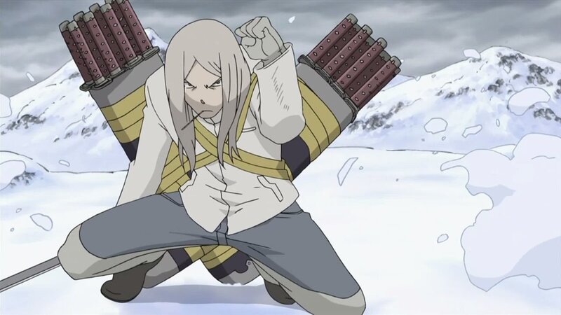 anime character in snow