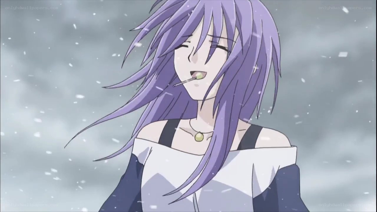 anime character in snow
