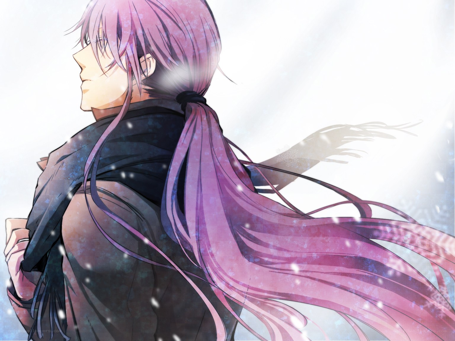 anime character in snow