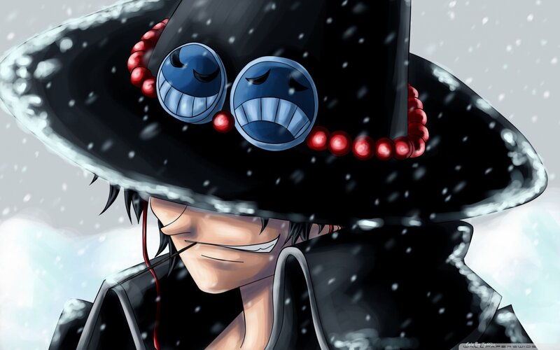 Anime Character in Snow — Black, Cold