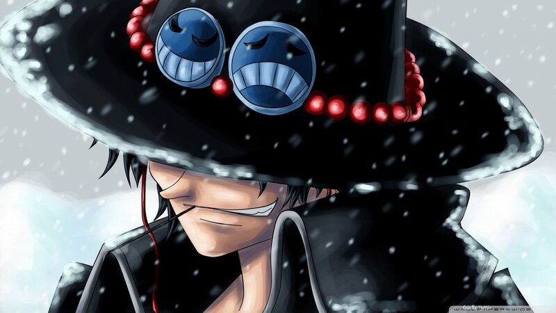 Anime Character in Snow — Black, Cold, Winter
