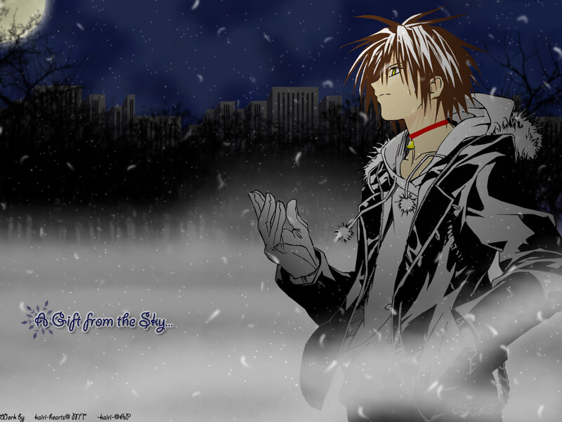 Anime Character in Snow — Black