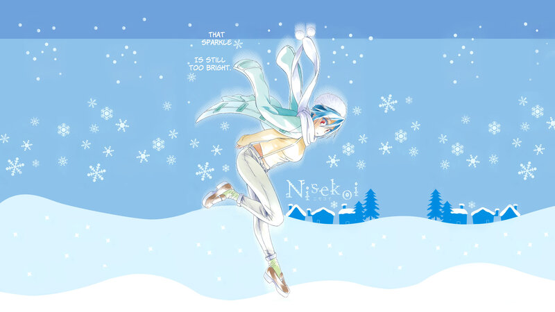 Anime Character in Snow — Blue, Calm, Winter
