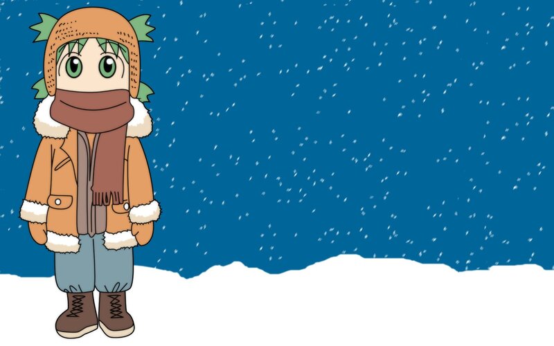 Anime Character in Snow — Blue, Cold, Winter