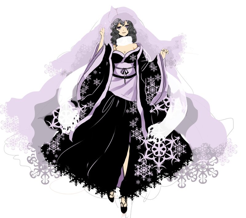 anime character in snow dress