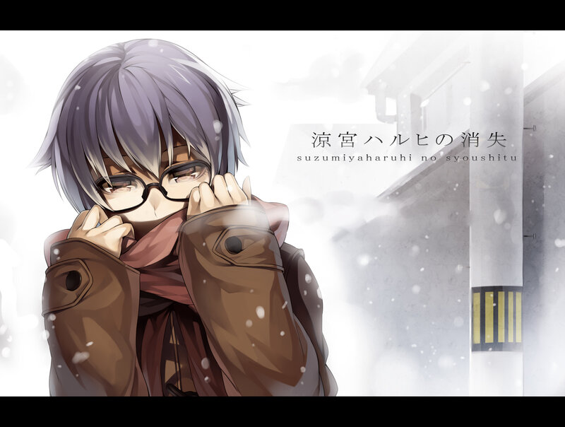 Anime Character in Snow — Gray