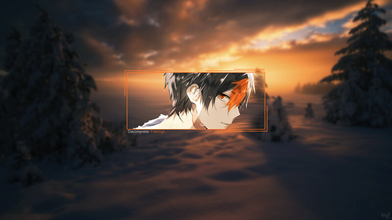 Anime Character in Snow — Orange