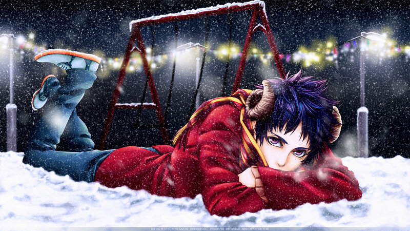 Anime Character in Snow — Red