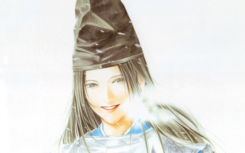 anime character in snow