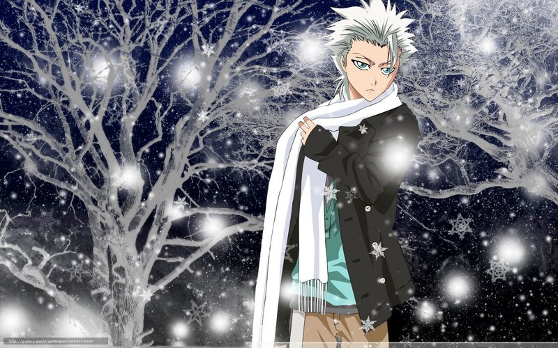 Anime Character in Snow — White, Cold, Night