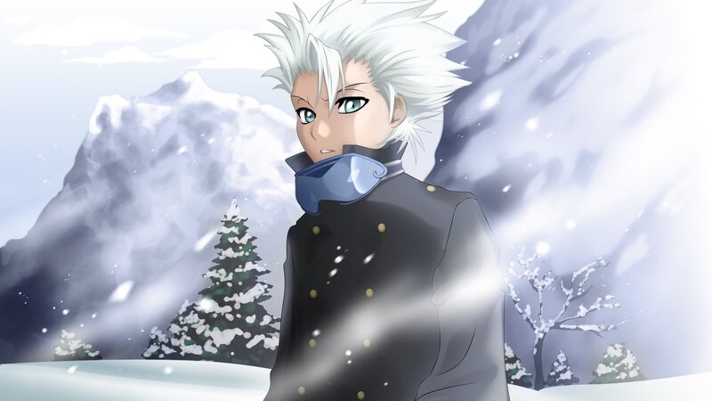 Anime Character in Snow — White, Cold, Winter