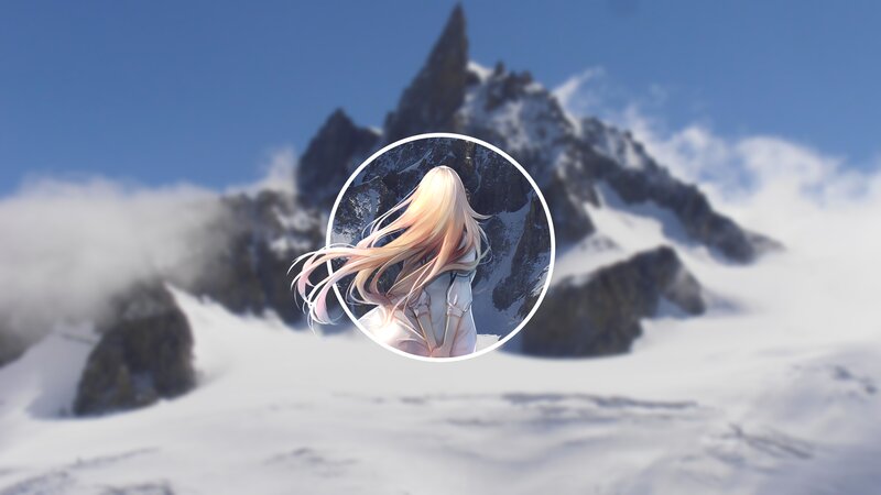 Anime Character in Snow — White, Serene