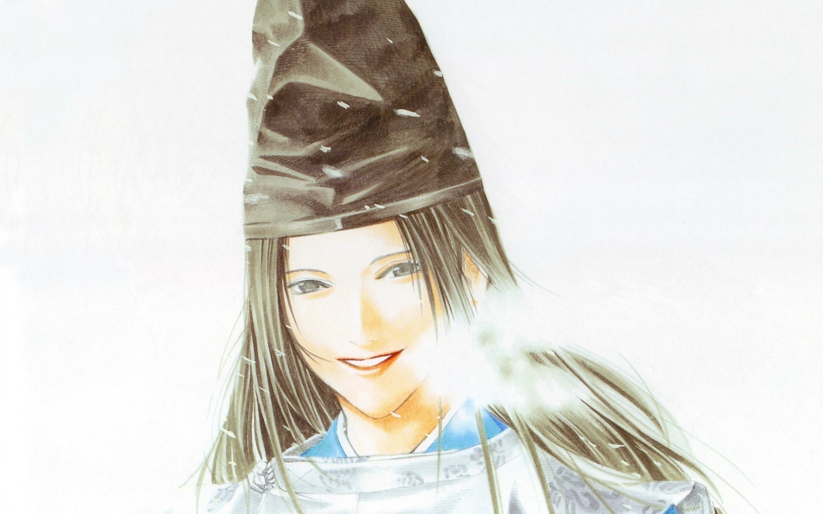 anime character in snow