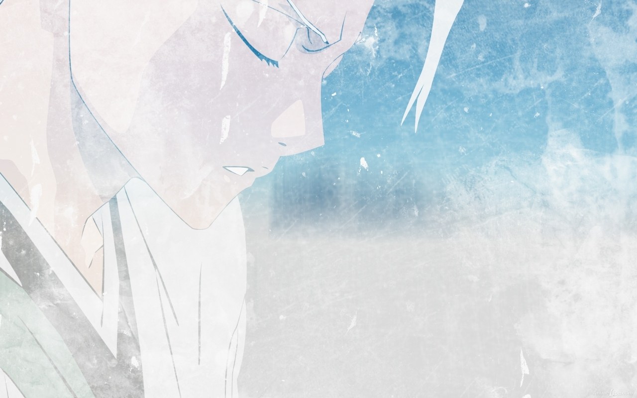 anime character in snowstorm