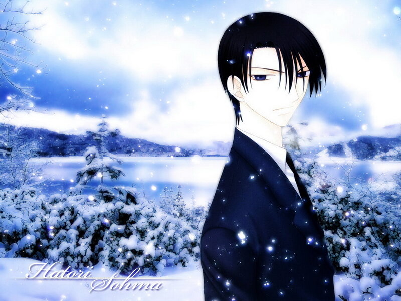 Anime character in snowy landscape