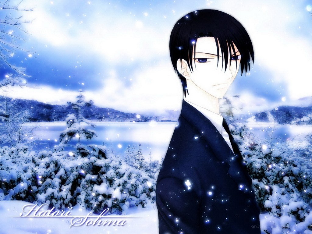 Anime character in snowy landscape