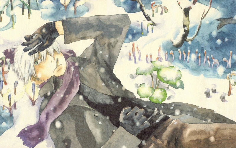 Anime character in snowy landscape