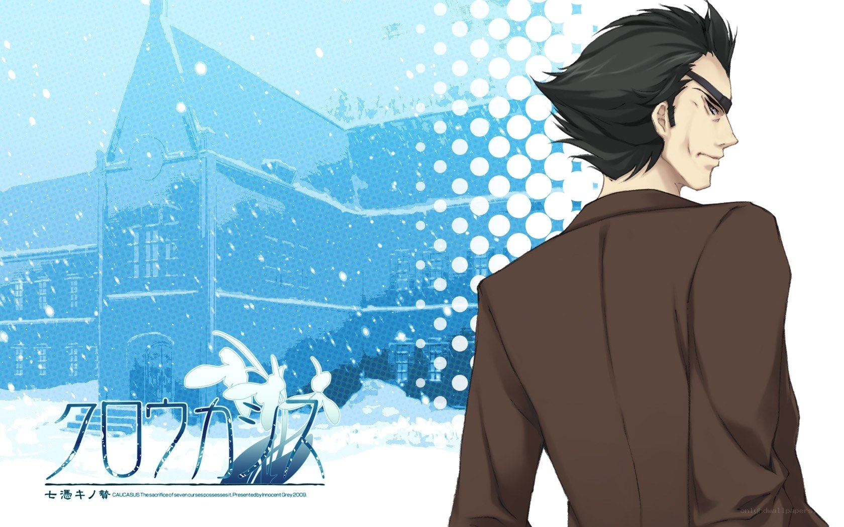 Anime character in snowy scene