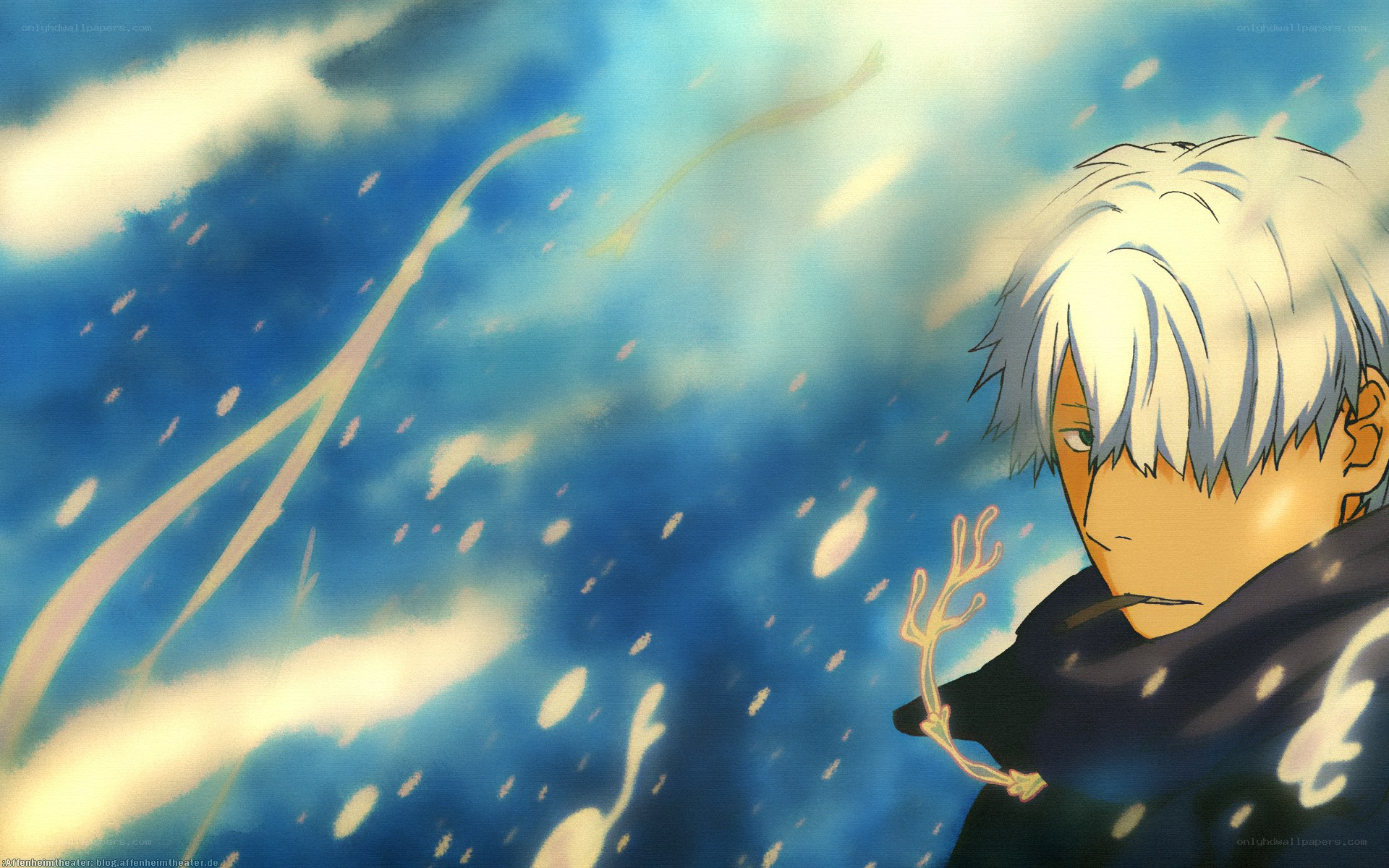 anime character in snowy sky
