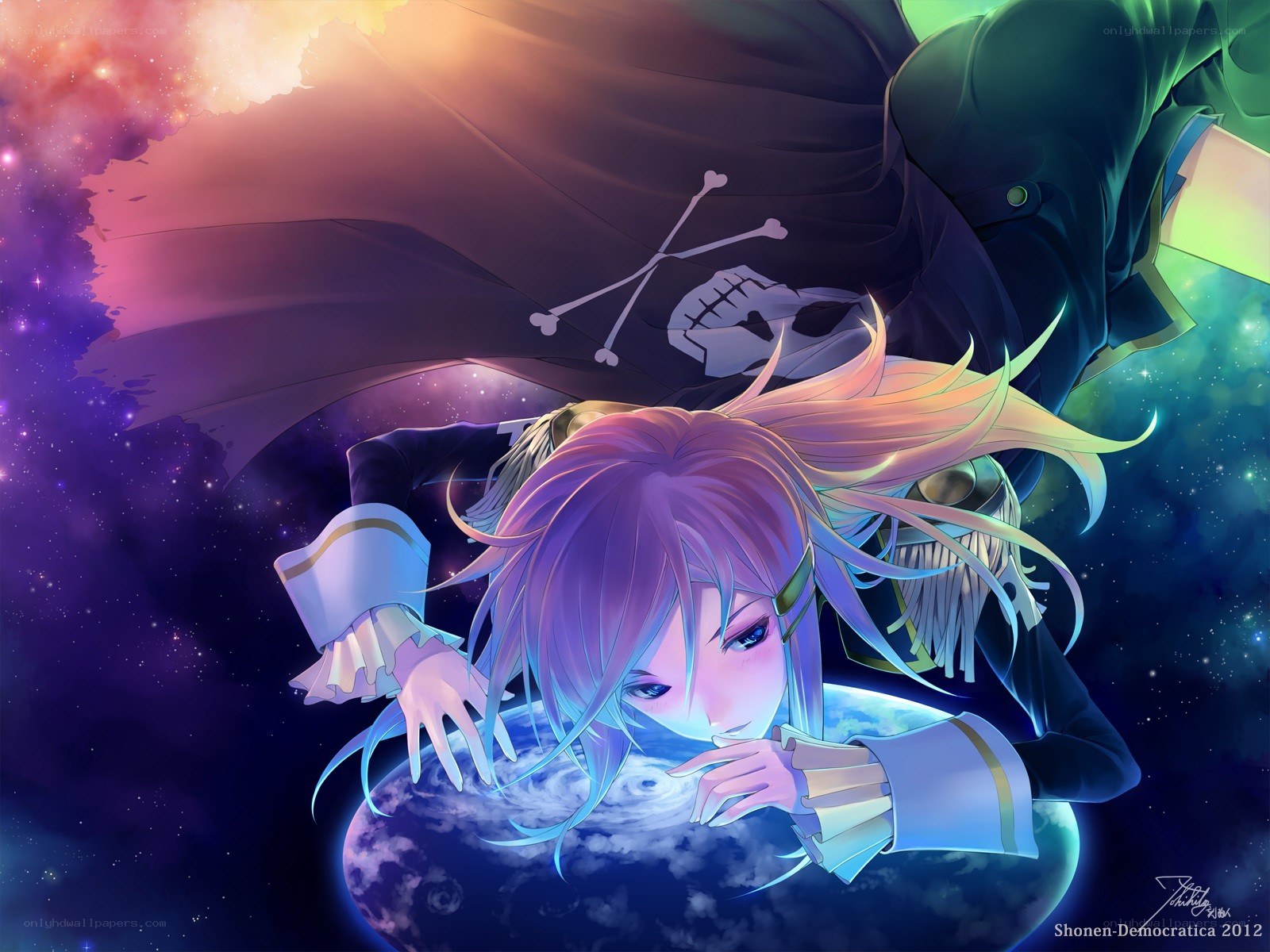 Anime character in space