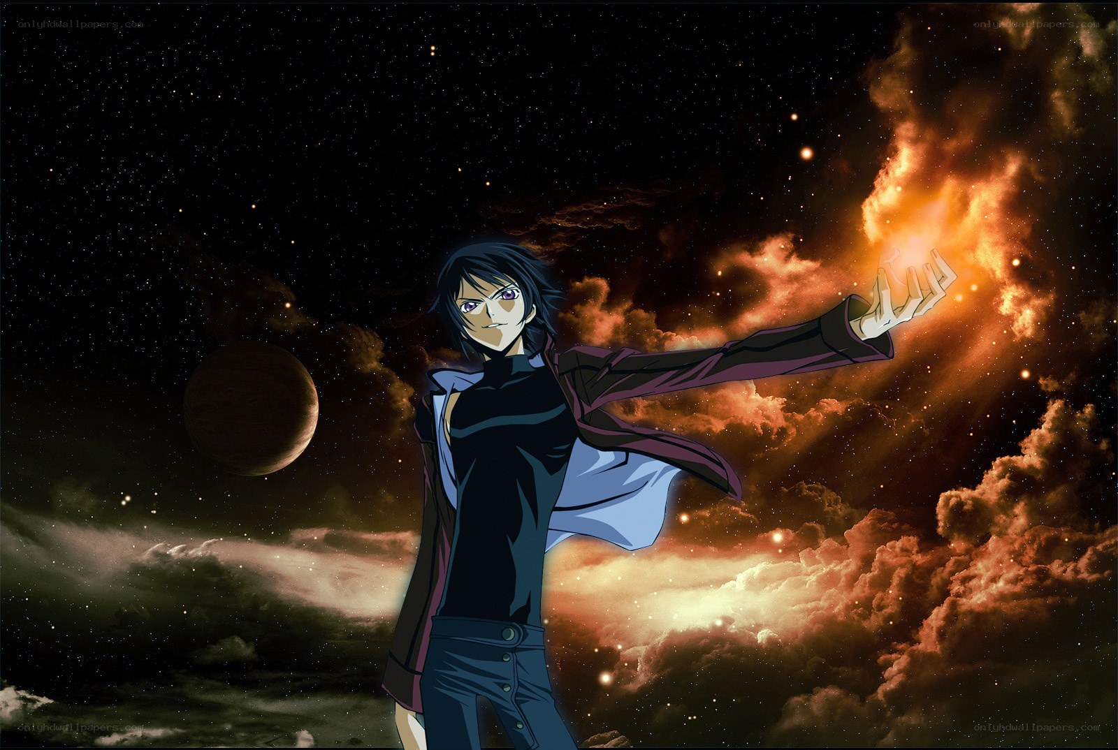 anime character in space