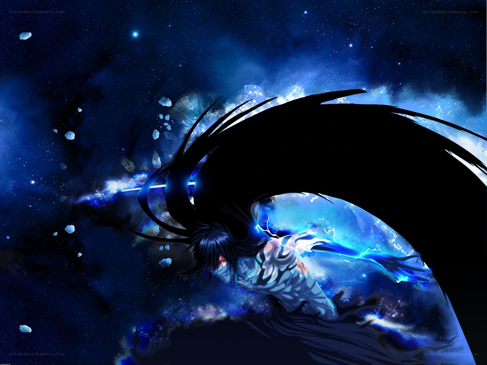 Anime character in space battle