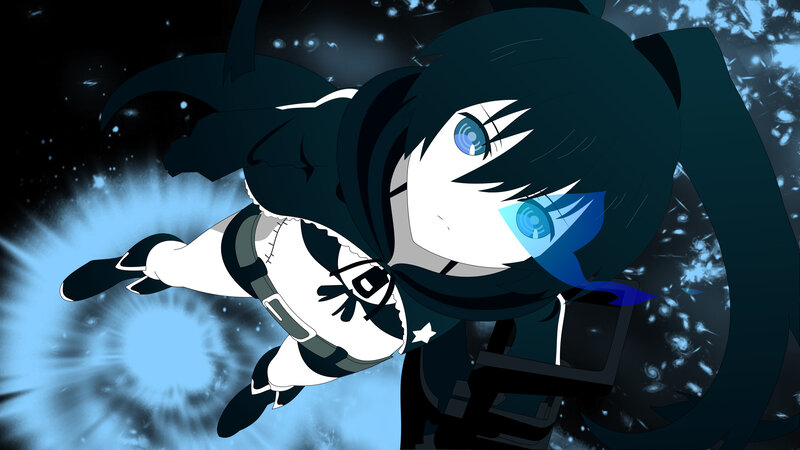 Anime Character in Space — Blue, Dramatic, Night, Digital Art, Energy Burst