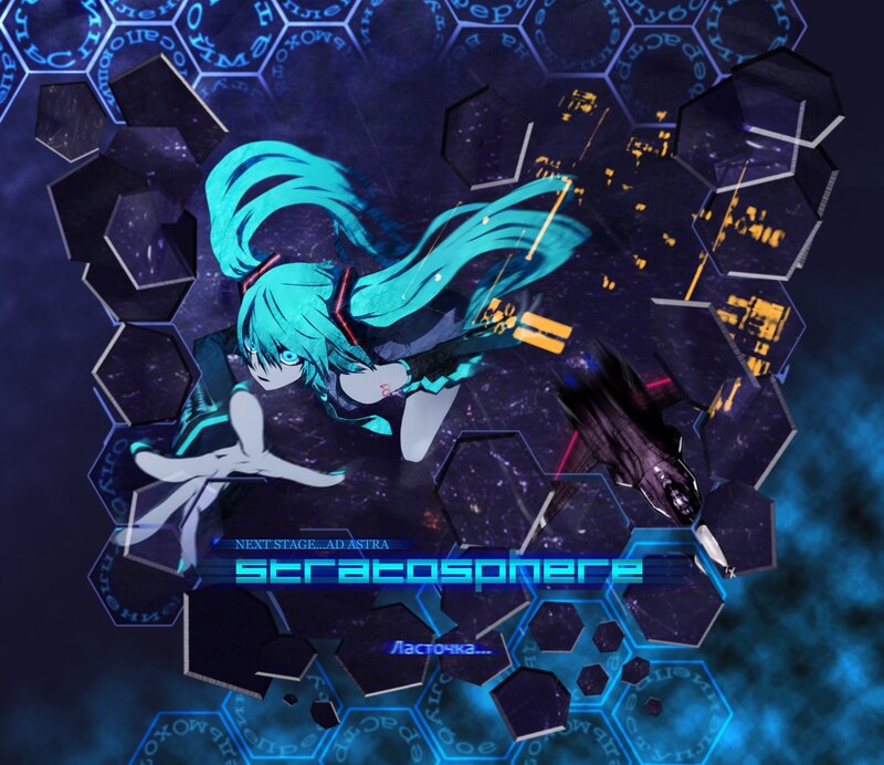 Anime Character in Space — Blue, Dramatic, Night, Digital Art, Spaceship