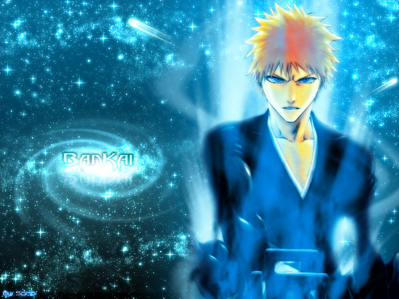 Anime Character in Space — Blue, Dramatic, Night, Digital Art, Stars