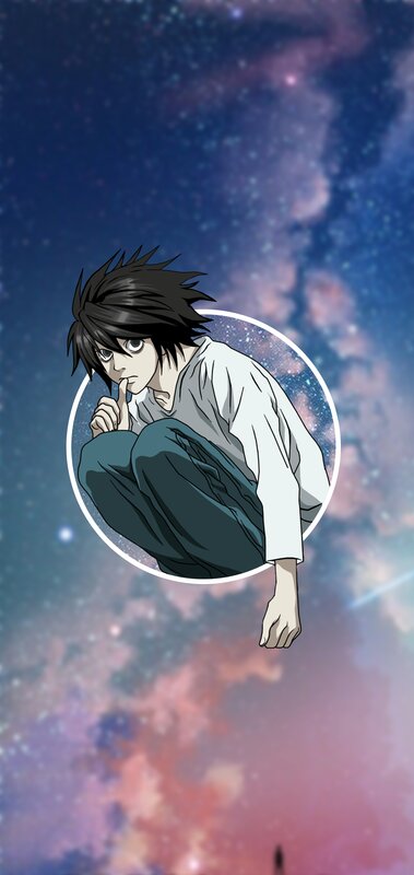 Anime Character in Space — Blue, Dramatic, Night, Galaxy