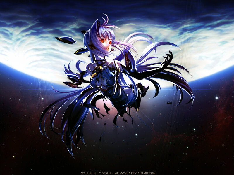 Anime Character in Space — Blue, Dramatic