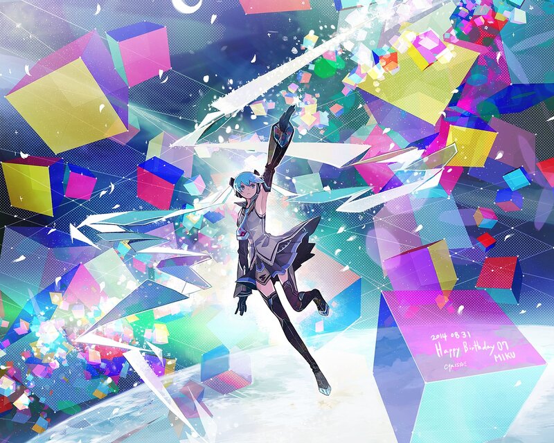 Anime Character in Space — Blue, Dynamic