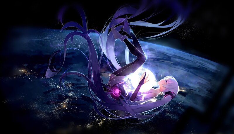 Anime Character in Space — Purple