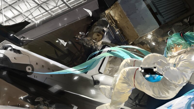 Anime Character in Space Suit — White