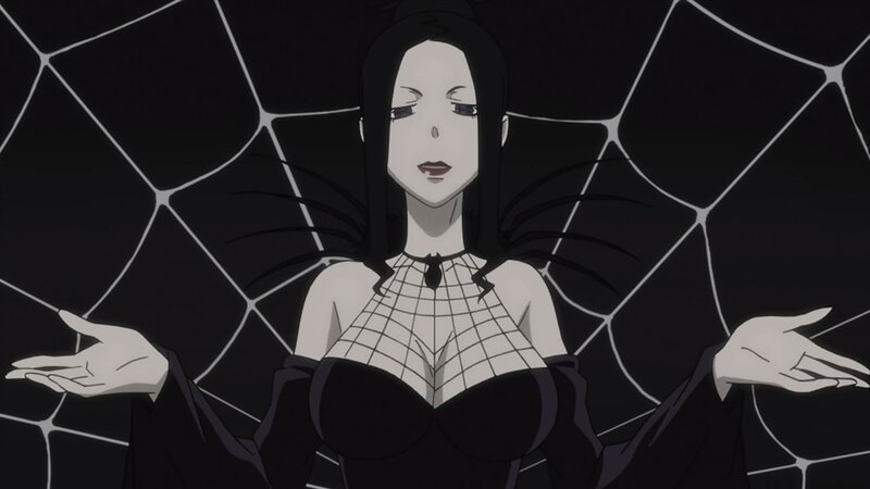 anime character in spiderweb