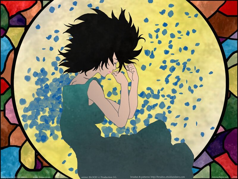 Anime character in stained glass