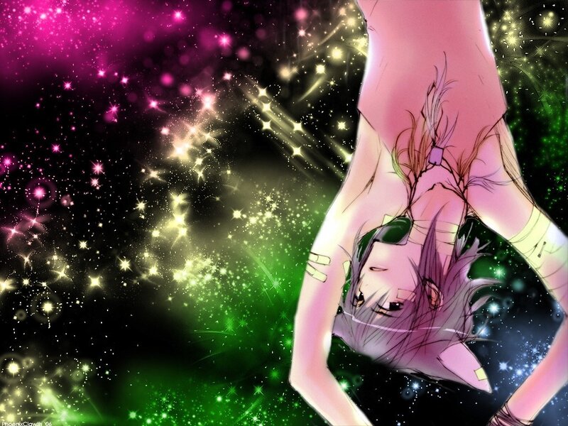 anime character in starry space