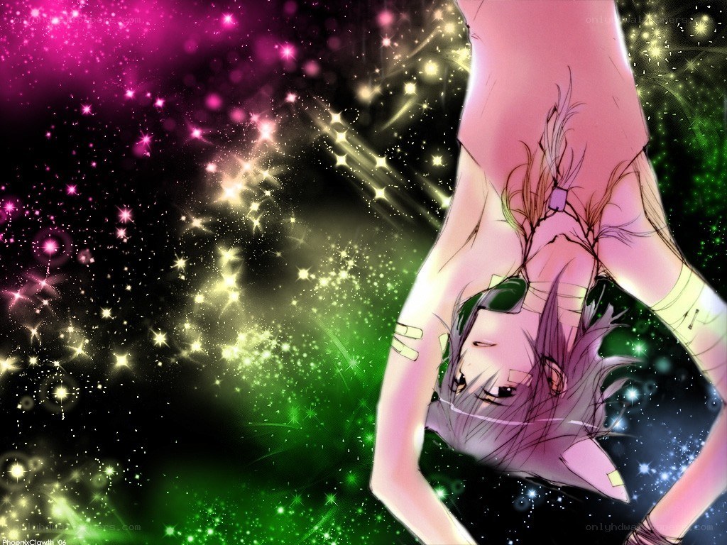 anime character in starry space