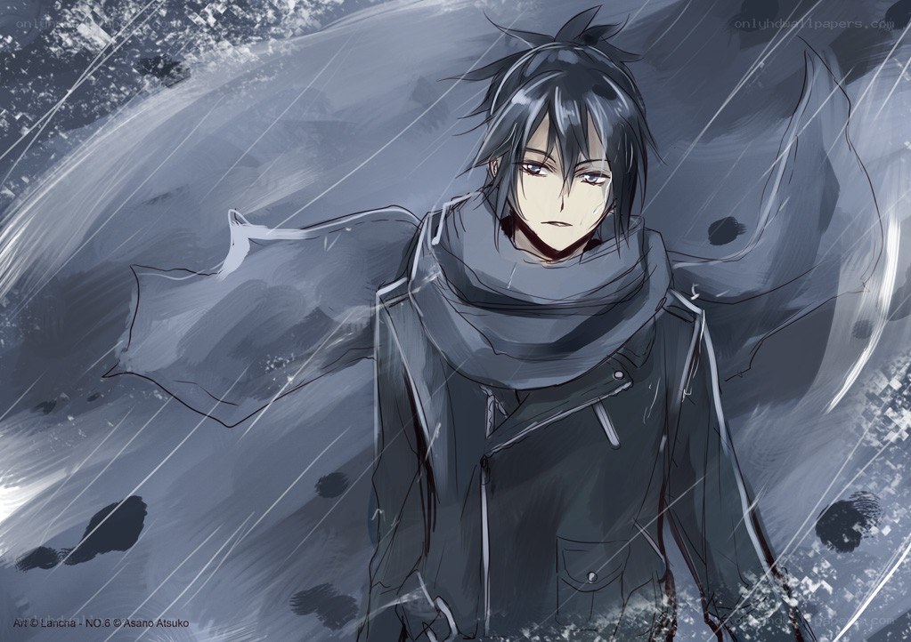 anime character in storm