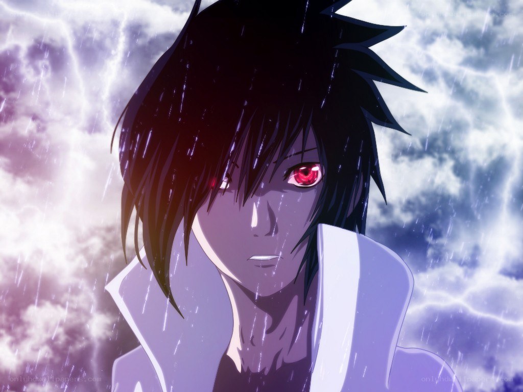 anime character in storm