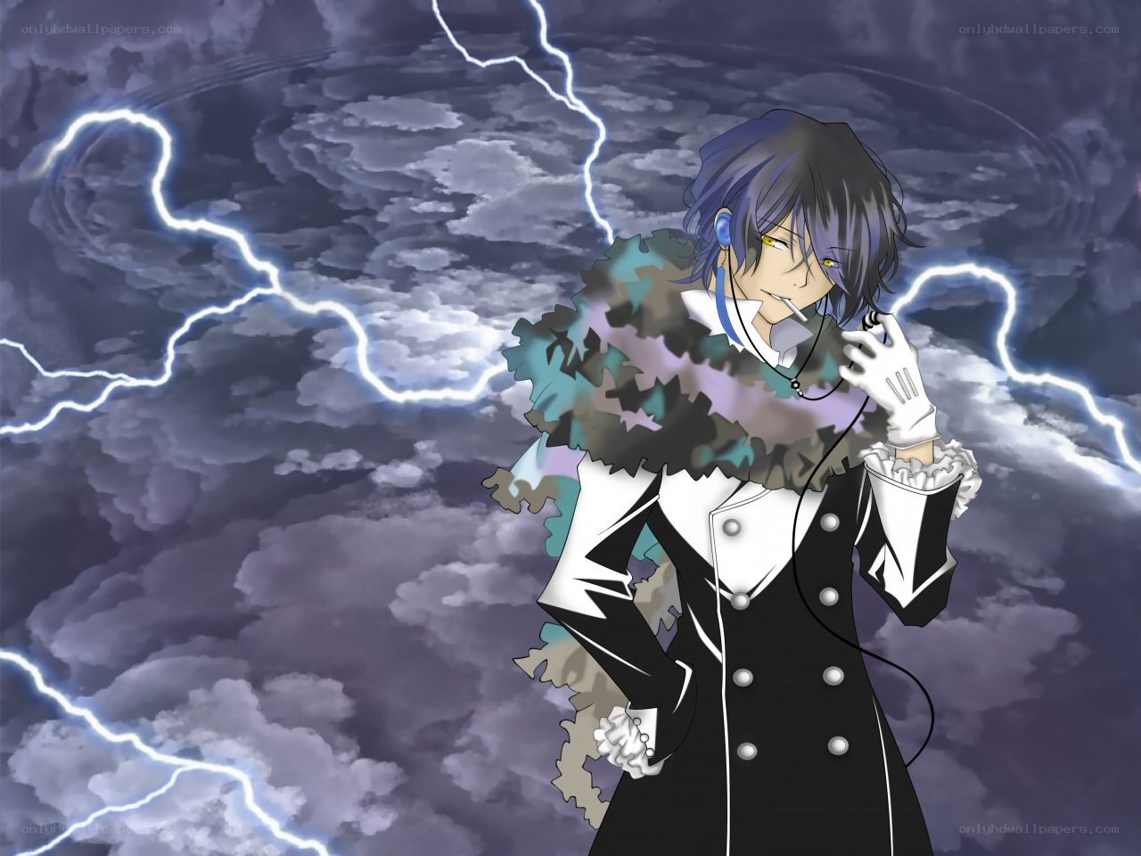 anime character in storm