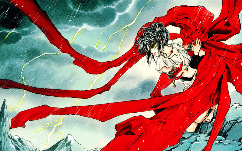 Anime Character in Storm — Red