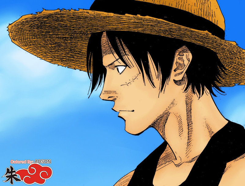 Anime Character in Straw Hat — Blue