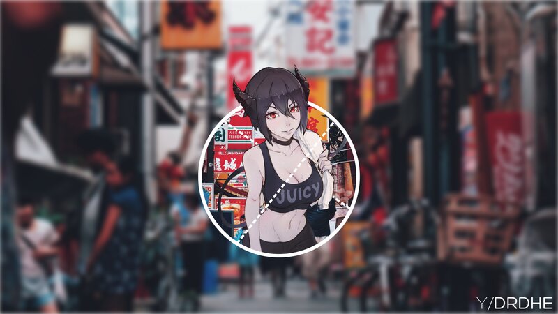 Anime Character in Street — Black