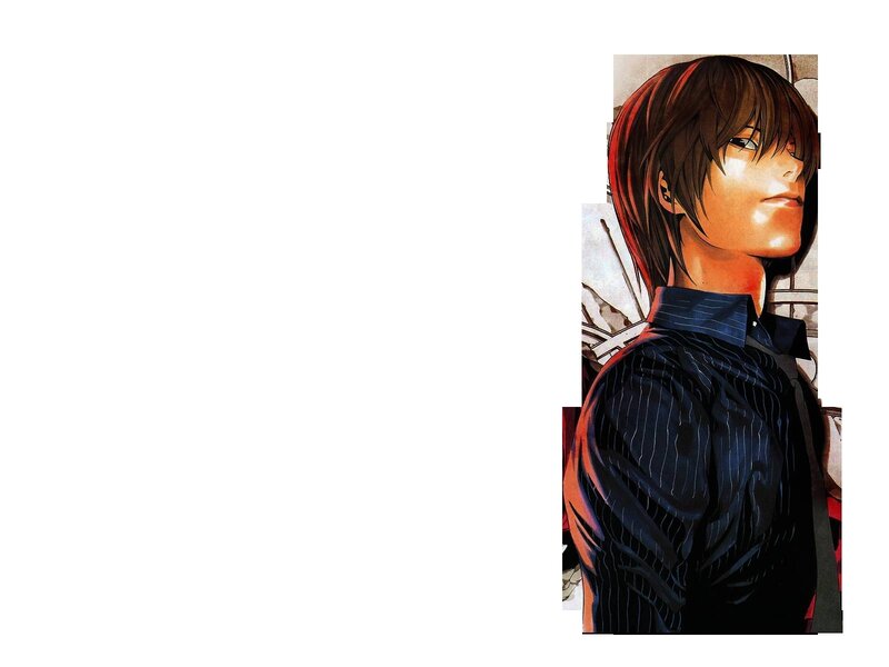 Anime Character in Striped Shirt — Black