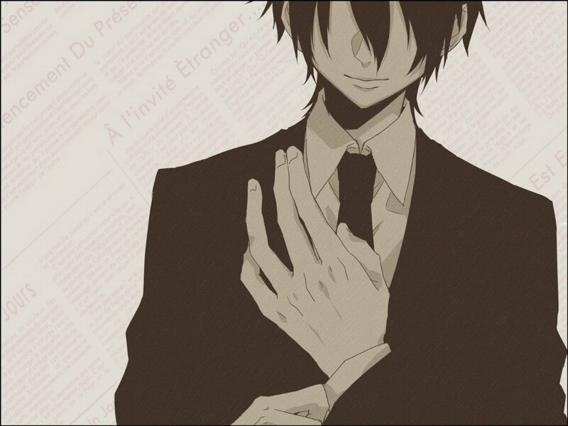 Anime Character in Suit — Black, Calm